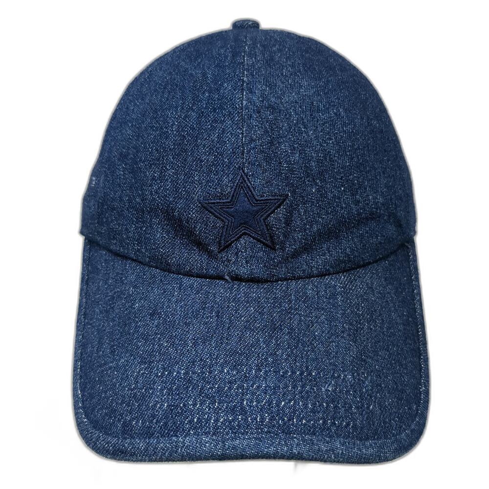 Faded Glory Baseball Cap Blue One Size Denim Embroidered Star Strapback Hat